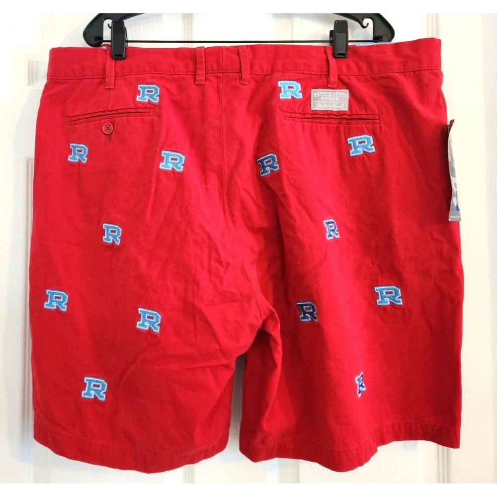 Pennington & Bailes Stadium Shorts Embroidered Sz 44 XL Rummel High Metairie Red